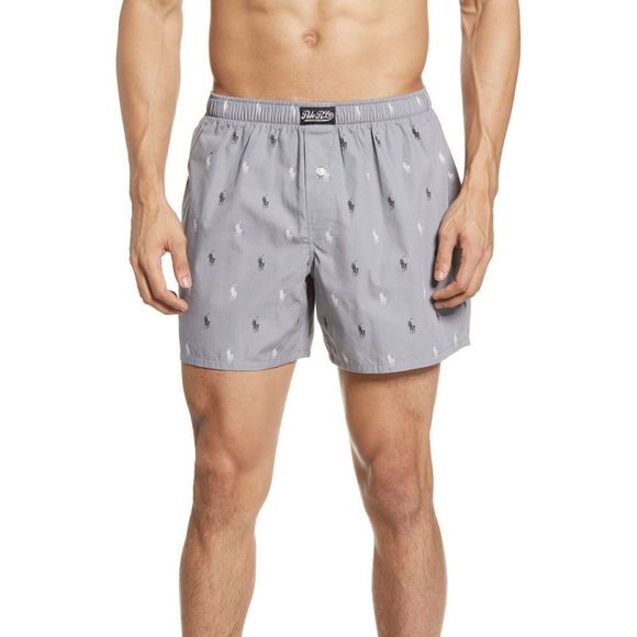 Polo Ralph Lauren R382RL Men's Sz M Gray Allover Pony Print Classic Fit Boxers - Picture 4 of 4